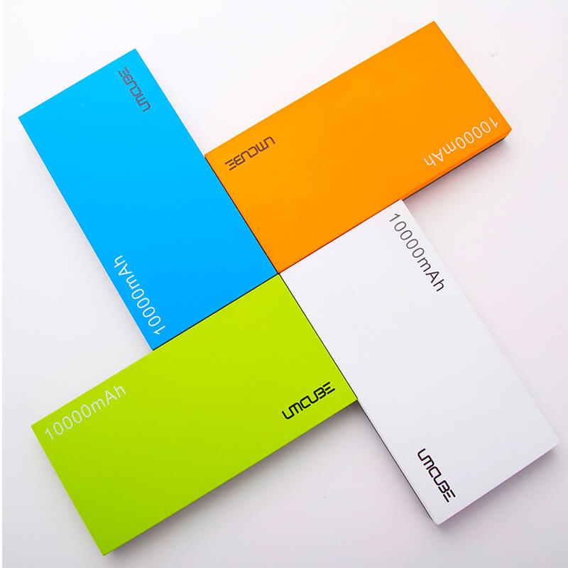 Cube 20000M Ultra-thin 10000mAh Power Bank with 5V 2.1A Dual Outputs / Li-ion Polymer Battery / Rubber Cover - Orange