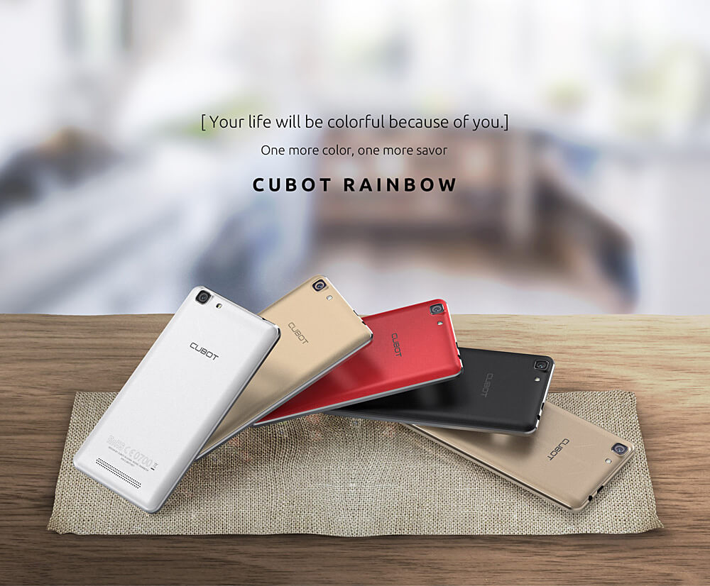 [HK Stock]CUBOT RAINBOW 5.0inch HD Screen 3G Android 6.0 OS Smartphone MT6580 Quad Core 1.3GHz 1GB RAM 16GB ROM 13.0MP Camera OTG Google Play - Gold