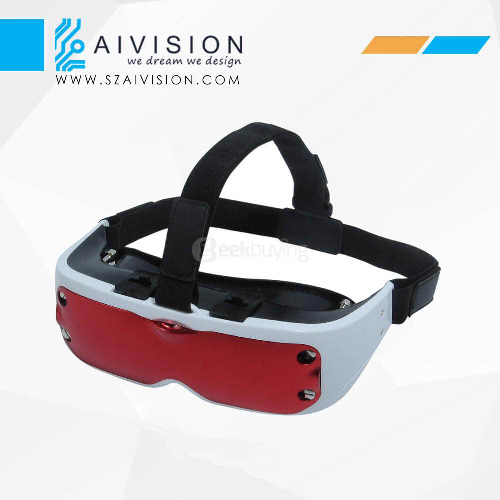 VR-eyes V1 FOV124 Immersive 3D VR Virtual Reality Headset IPD & Focus Adjustable for 3.5-5.7inches Smartphones - Red