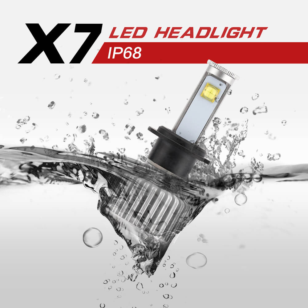 X7 H7-6000K-A 40W 3600LM LED Car Headlight Kit IP68 Auto Lighting System Car LED Bulb