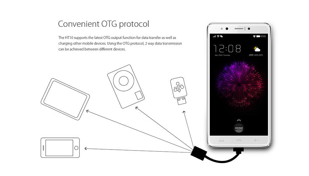 [HK Stock]HOMTOM HT10 5.5inch Android 6.0 Full Network 4G LTE Smartphone Helio X20 MT6797 Deca Core 4GB 32GB 8.0MP 21.0MP Iris Recognition OTG - White