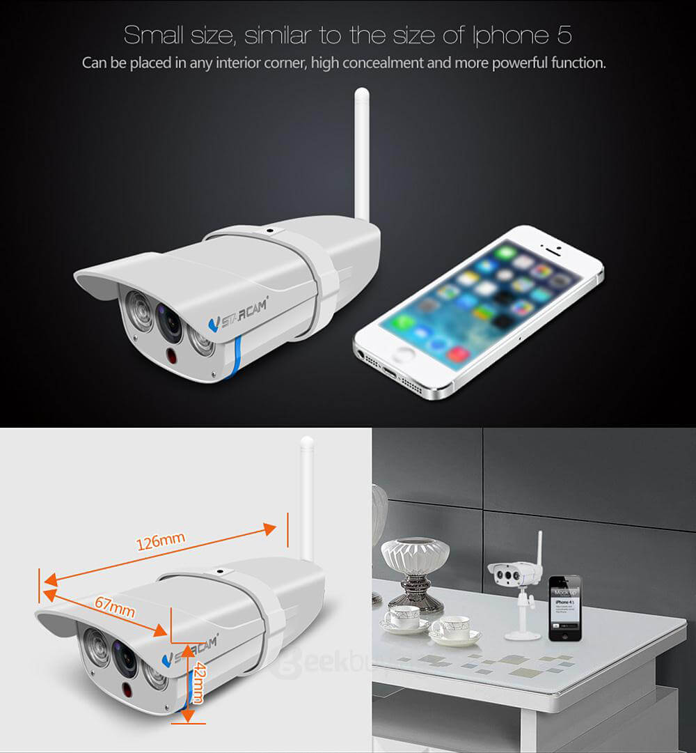 Vstarcam C7816WIP กล้อง IP กันน้ำ IP67 กล้อง 720P HD WiFi H.264 ONVIF Protocol IR-CUT Dual Filter