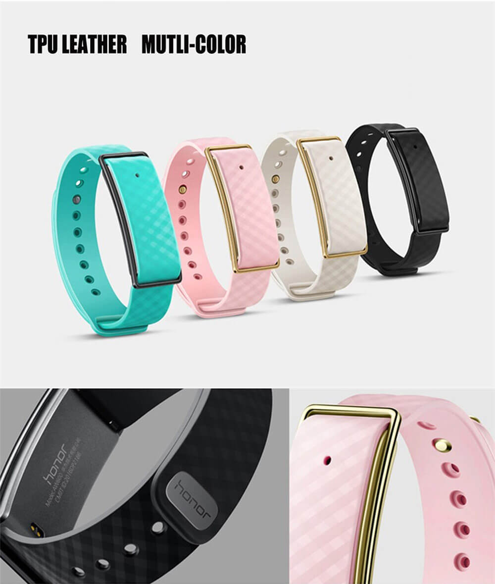 HUAWEI HONOR A1 Bluetooth 4.2 Smart Bracelet with UV Test / Sleep Monitor / Pedometer / Call Reminder For Android iOS (TPU Band) - White