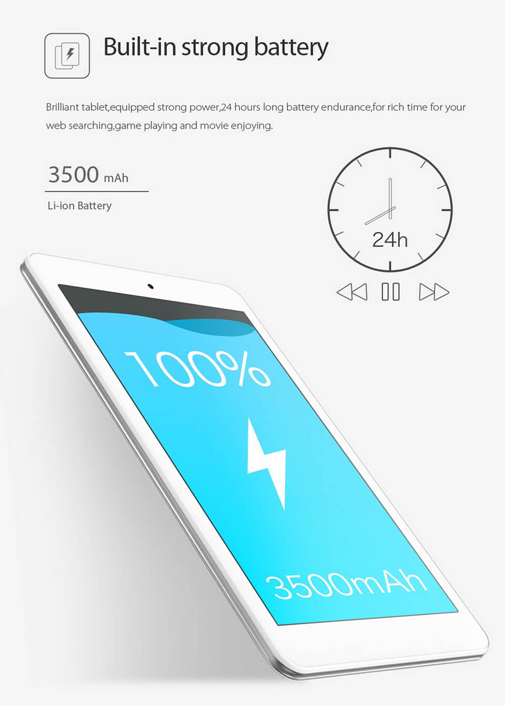 Cube iWork8 Air Tablet 8 inch Intel Cherry Trail Z8300 Dual OS Windows 10 + Android 5.1 2GB/32GB Quad Core 1.84Ghz IPS 1920*1200 - White