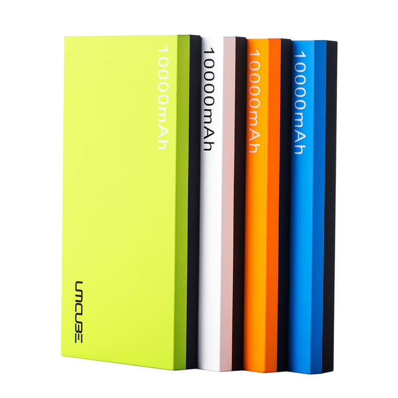Cube 20000M Ultra-thin 10000mAh Power Bank with 5V 2.1A Dual Outputs / Li-ion Polymer Battery / Rubber Cover - Orange