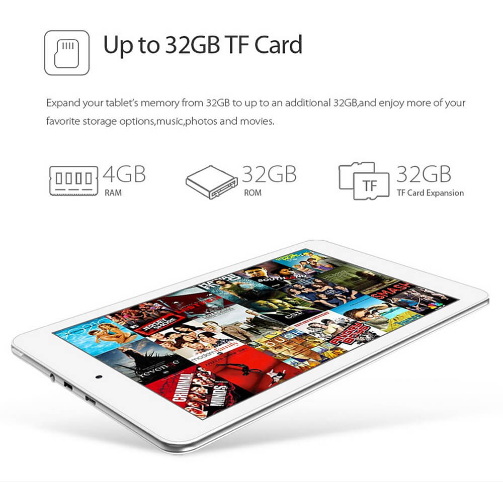 Cube iWork8 Air Tablet 8 inch Intel Cherry Trail Z8300 Dual OS Windows 10 + Android 5.1 2GB/32GB Quad Core 1.84Ghz IPS 1920*1200 - White