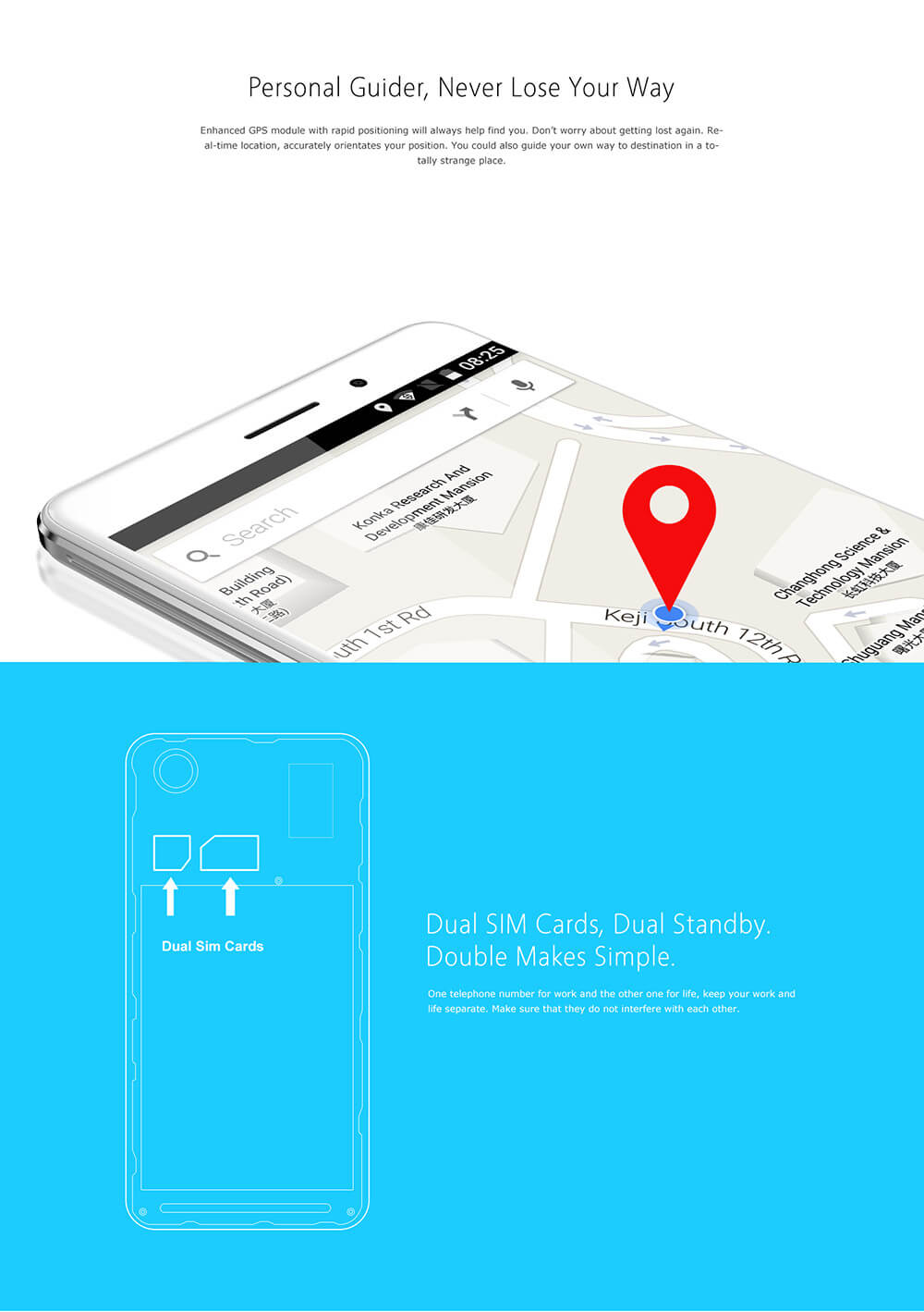 [HK Stock]BLUBOO Maya 5.5inch HD Android 6.0 3G MT6580 64bit Quad Core 2GB+16GB Smartphone(White) + Soft Case(Transparent) + Screen Protector