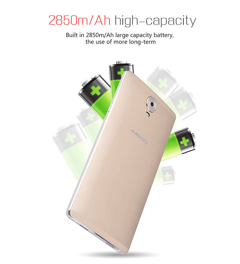 AMIGOO M1 Max 6.0 Inch QHD Screen 3G Android 5.1 MT6580 Quad Core Smartphone 512MB RAM 8GB ROM 2850mAh Bluetooth WIFI GPS - Gold
