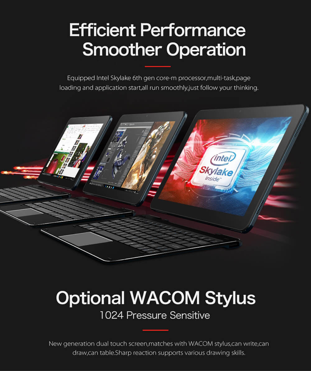 [Package C] Cube i7 Book 2 In 1 Type-C Stylus Tablet + Cube CDK09 Suction Docking Keyboard + Cube CEP01 WACOM Stylus