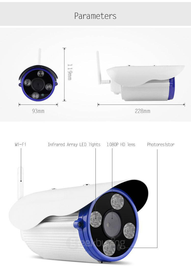 VStarcam C50S 1080P Outdoor IP Camera IP66 Waterproof Security Surveillance Camera Dual IR ONVIF