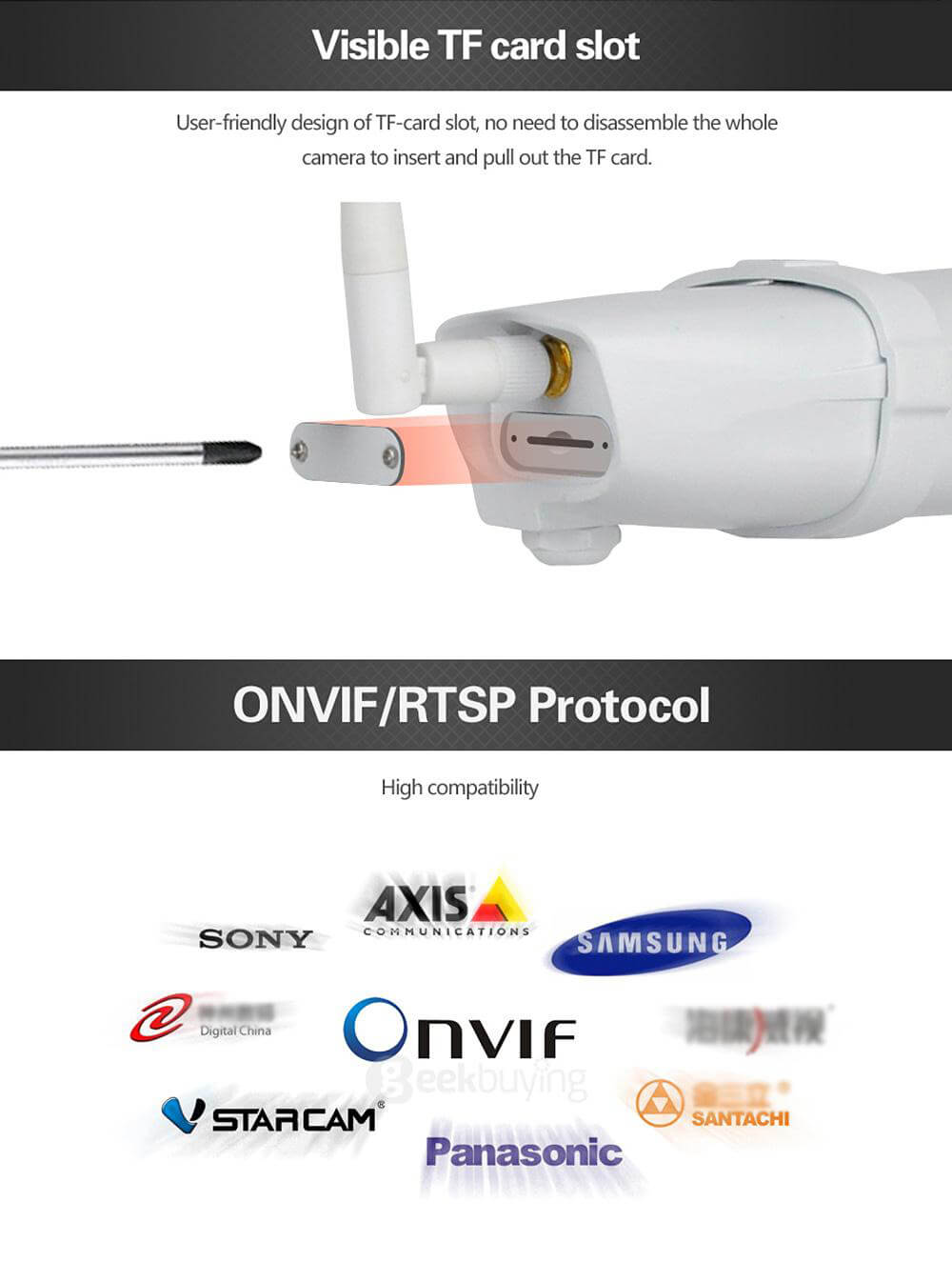 Vstarcam C7816WIP กล้อง IP กันน้ำ IP67 กล้อง 720P HD WiFi H.264 ONVIF Protocol IR-CUT Dual Filter