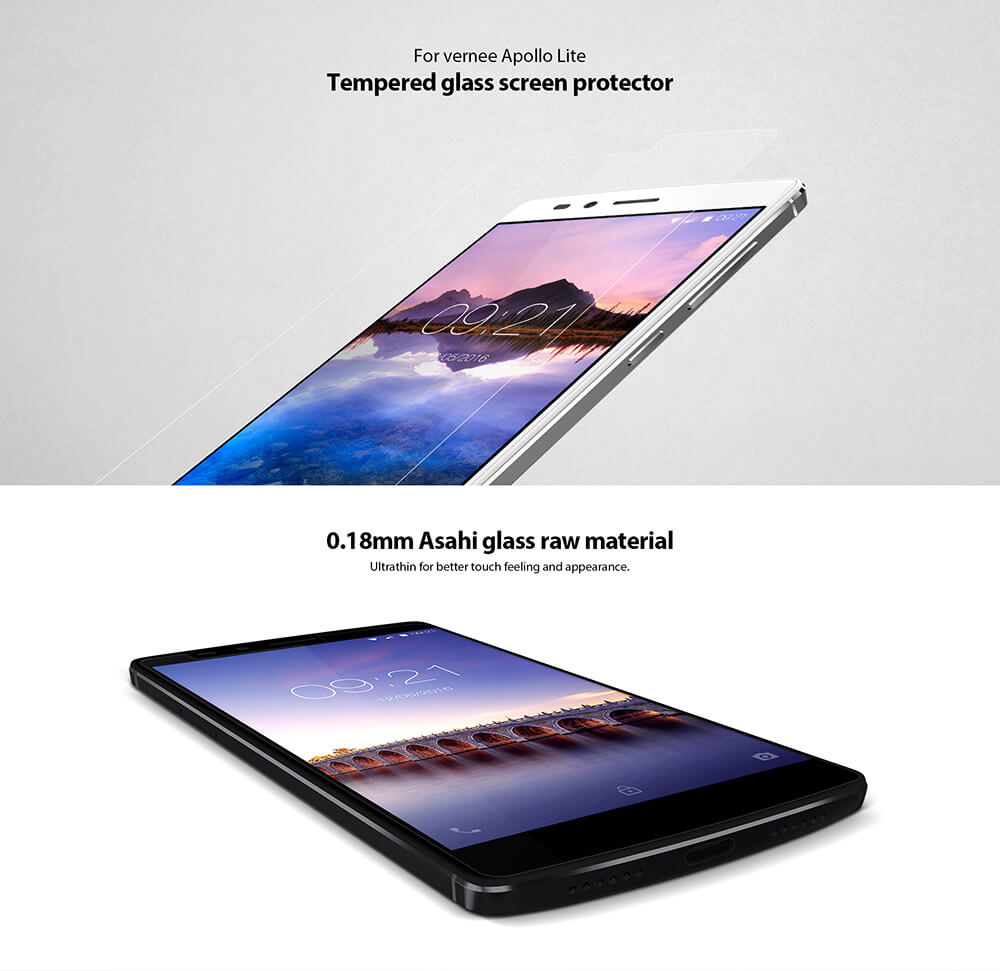 [HK Stock]Original Tempered Glass For Vernee Apollo LITE High Quality Protective Smartphone Film Screen Protector