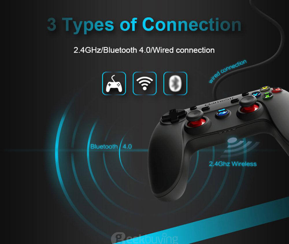 GameSir G3s Enhanced Edition Wireless Gamepad 2.4GHz Bluetooth 4.0 Connection Game Controller for iOS/Android/Windows/PS3 - Orange