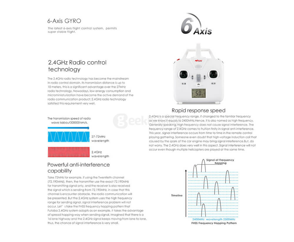 MJX X102H X-SERIES Upgrade X101 FPV Altitude Hold One Key Return 2.4G 4CH 6Axis RC Quadcopter RTF Red