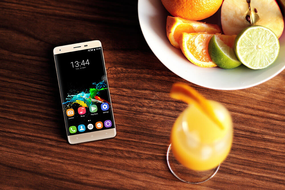 [HK Stock]OUKITEL K6000 Pro 5.5inch LTPS 2.5D FHD 4G 6000mAh Android 6.0 Smartphone 64-Bit MTK6753 Octa Core 3GB 32GB 16.0MP Touch ID Flash Charge OTG - Gold