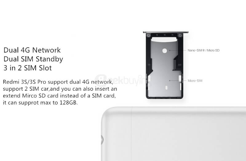 [Spain Stock][Official International Version] XIAOMI Redmi 3S 5.0inch HD 4G LTE MIUI 8 Smartphone Qualcomm Snapdragon 430 Octa Core 2GB 16GB 13.0MP Touch ID Fast Charge 4100mAh - Gold