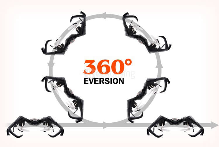 MSDTOYS S6 3D MINI Spider Inverted Flight 2.4G 4CH 6-Axis LED RC Quadcopter RTF - Black