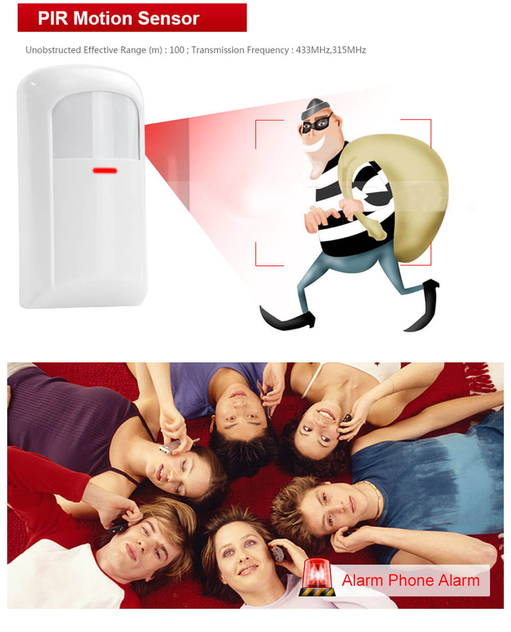 YA-500-GSM LCD Wireless GSM Autodial SMS Home House Office Security Burglar Intruder Alarm System