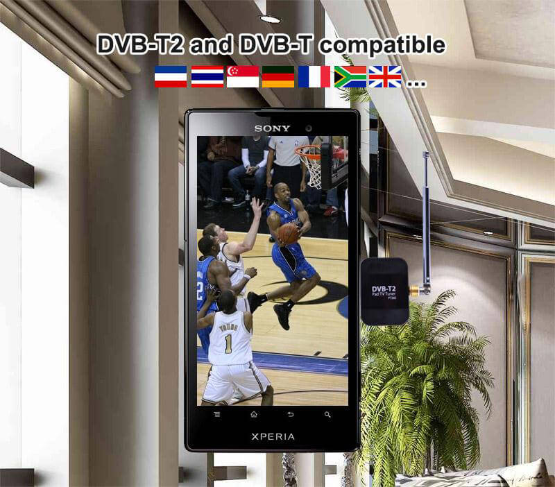 D202 DVB-T2 Live TV HD Digital TV Receiver TV Tuner Satellite Receiver TV Stick For Android Phone & Tablet