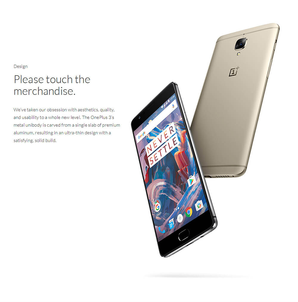 ONEPLUS 3 5.5inch FHD Android 6.0 OS 4G LTE Qualcomm Snapdragon 820 Smartphone 64-Bit Quad Core 6GB RAM 64GB ROM 16.0MP Dash Charge Touch ID NFC - Graphite