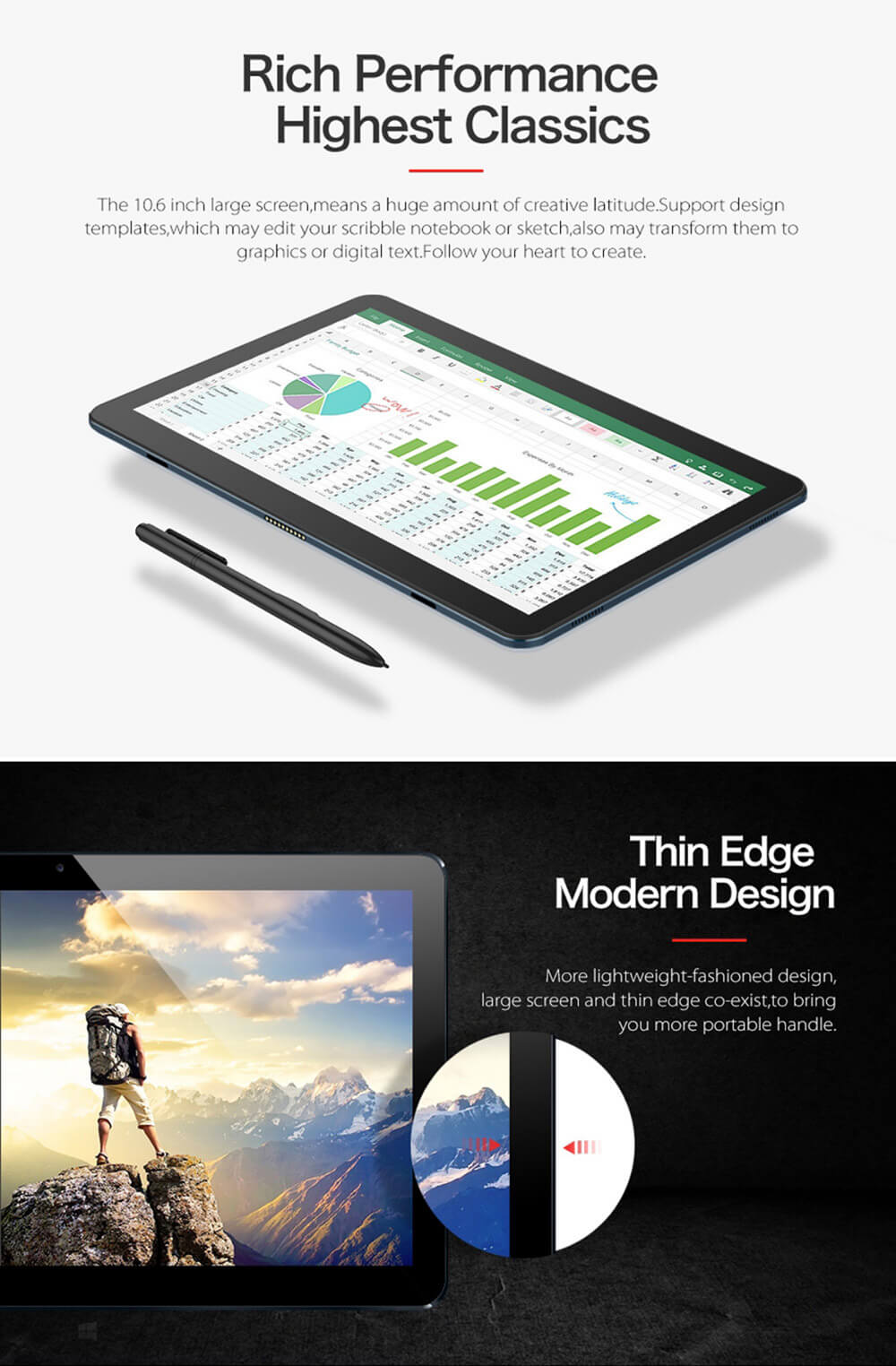 Cube i7 Book 2 In 1 Type-C Stylus Tablet 10.6 inch Windows 10 4GB RAM 64GB ROM Skylake Intel Core M3-6Y30 Dual Core 2.2GHz IPS 1920*1080 - Blue