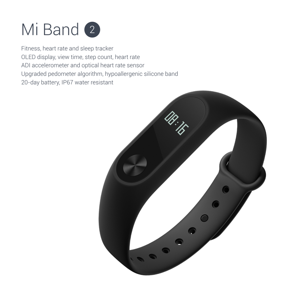 [HK Stock] [Package G]Original Xiaomi Mi Band 2 Smart Bracelet + TPU Strap (Blue) + Protective Screen Films (2PCS)