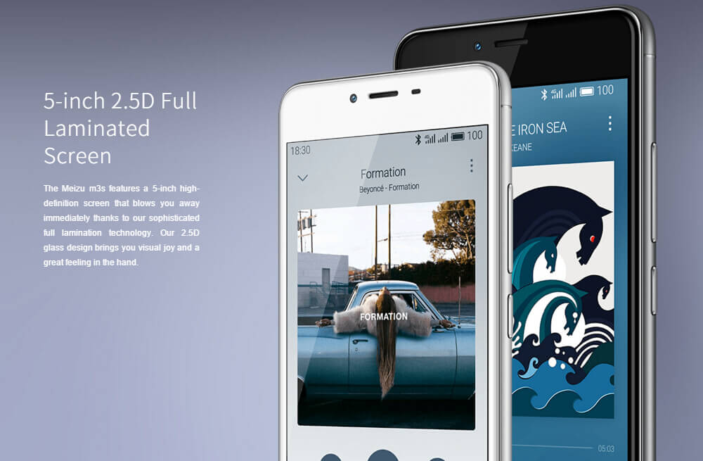 [Spain Stock]MEIZU M3S 5.0inch 2.5D HD Screen 4G LTE Flyme 5.1 MT6750 Smartphone 64bit Octa Core 3GB 32GB 5.0MP+13.0MP Metal Body Touch ID Gyroscope- Silver