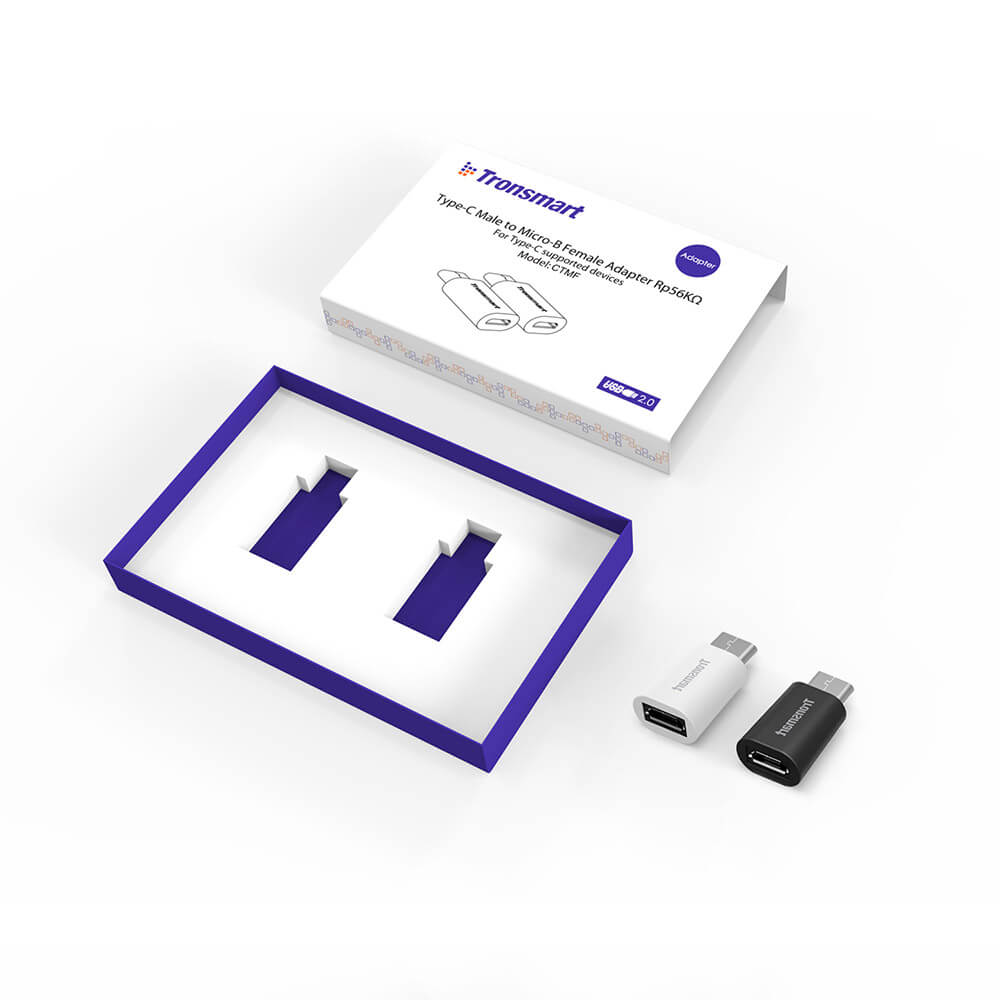 Tronsmart [2 Pack] USB 2.0 Type-C Male to Micro USB Female Adapter for OnePlus 3 Type-C Supported Devices