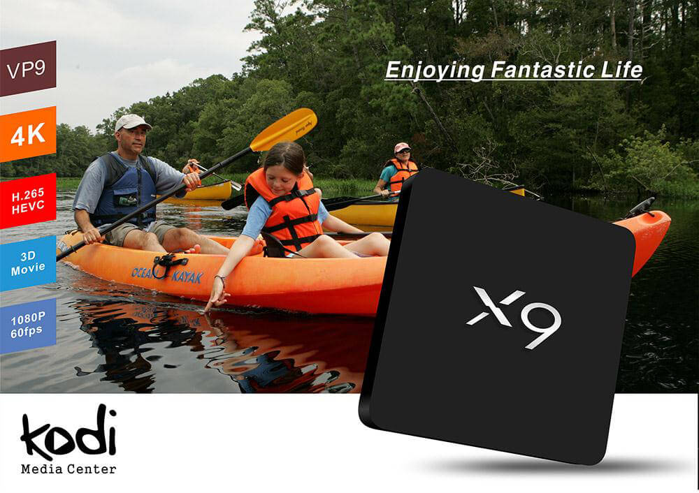 [Spain Stock]X9 4K Amlogic S905X Android 6.0 Marshmallow 64Bit 2G/8G TV Box KODI Preinstallled WIFI Bluetooth 4.0