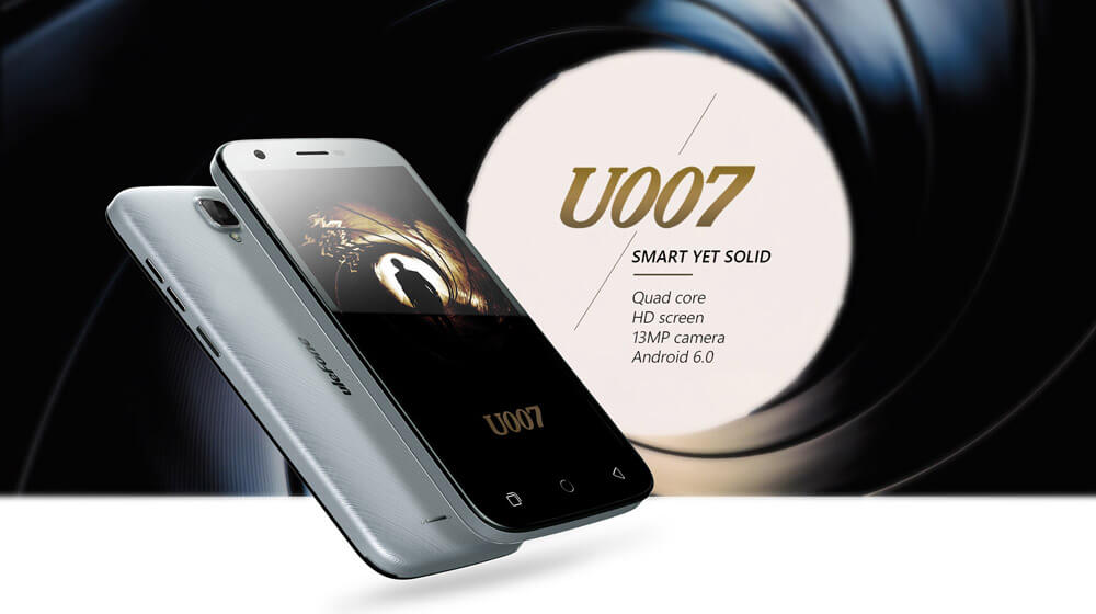 [HK Stock]Ulefone U007 5.0inch HD Screen Android 6.0 3G Smartphone MT6580A 64bit Quad Core 1GB RAM 8GB ROM 5.0MP+13.0MP Air Gestures WIFI GPS - Gray