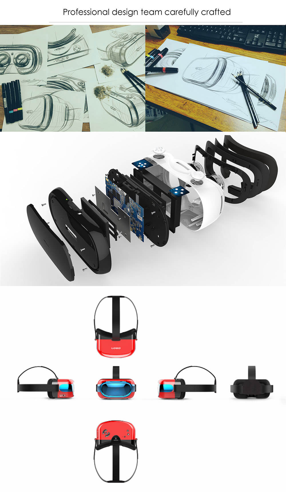 EVR01 RK3126 Quad Core ARM Cortex-A7 1.3GHz 1G/8G FOV90 All In One VR Virtual Reality Headset - White