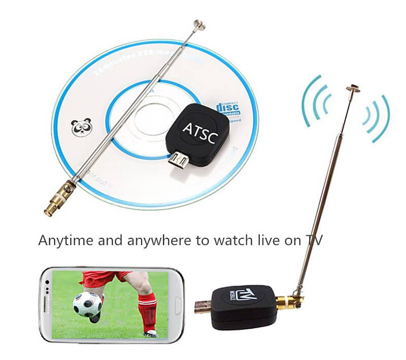 D204 Digital ATSC TV Receiver Watch ATSC Live TV on Android Phone/Tablet USB TV Tuner USB OTG TV Stick