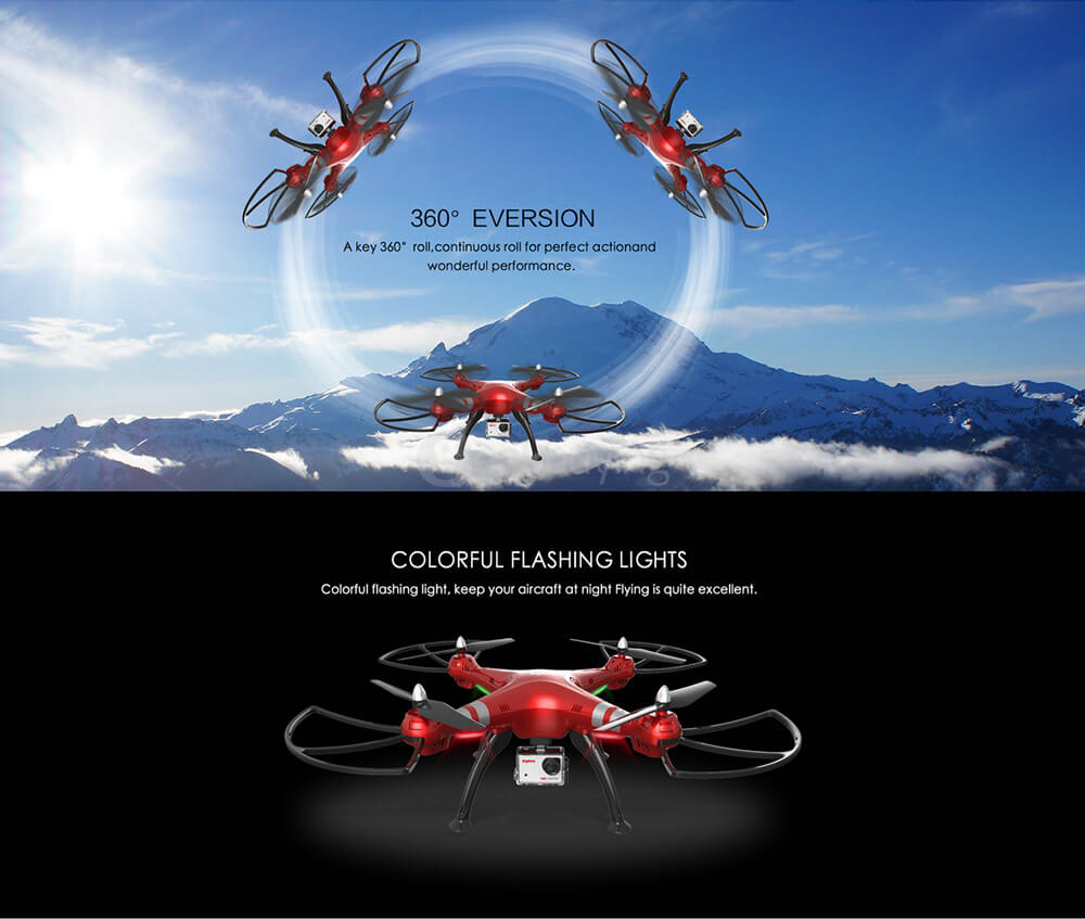 Syma X8HG With 8MP HD Camera Altitude Hold Mode 2.4G 4CH 6Axis RC Quadcopter RTF