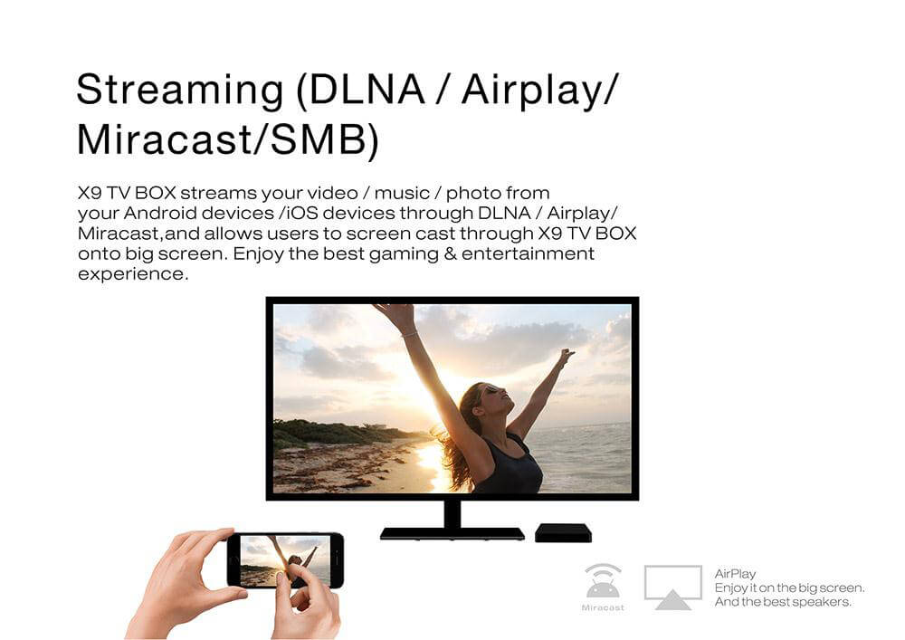 [Spain Stock]X9 4K Amlogic S905X Android 6.0 Marshmallow 64Bit 2G/8G TV Box KODI Preinstallled WIFI Bluetooth 4.0