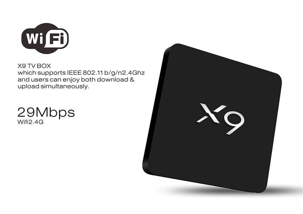 [Spain Stock]X9 4K Amlogic S905X Android 6.0 Marshmallow 64Bit 2G/8G TV Box KODI Preinstallled WIFI Bluetooth 4.0