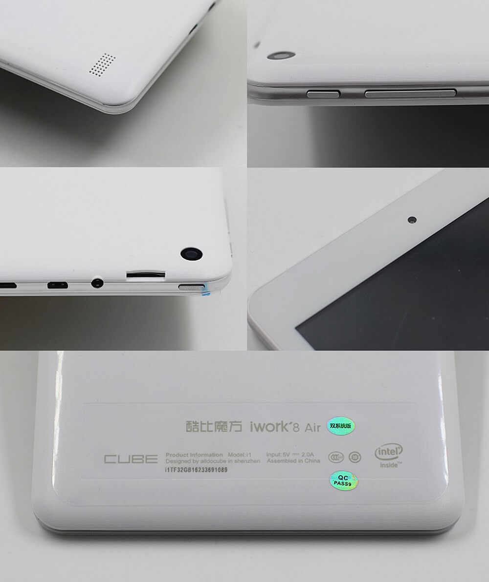 Cube iWork8 Air Tablet 8 inch Intel Cherry Trail Z8300 Dual OS Windows 10 + Android 5.1 2GB/32GB Quad Core 1.84Ghz IPS 1920*1200 - White