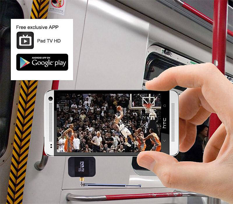 D202 DVB-T2 Live TV HD Digital TV Receiver TV Tuner Satellite Receiver TV Stick For Android Phone & Tablet