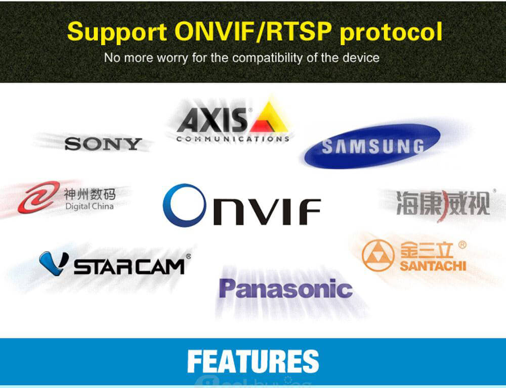 VStarcam C7837WIP IP Camera ONVIF/RTSP Protocol Multi Stream H.264 720P HD Camera - Black