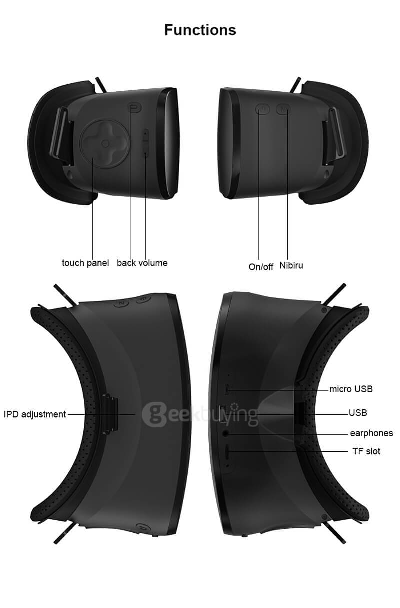 V3 All In One VR Headset Allwinner H8VR Octa Core 2.0GHz 2G/16G WIFI 5.5 Inches 1080P FHD Display Immersive 3D VR Virtual Reality