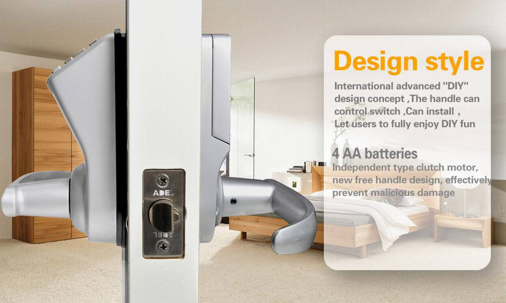 Adel DIY-788 Keyless Biometric Fingerprint Door Lock for Home Security