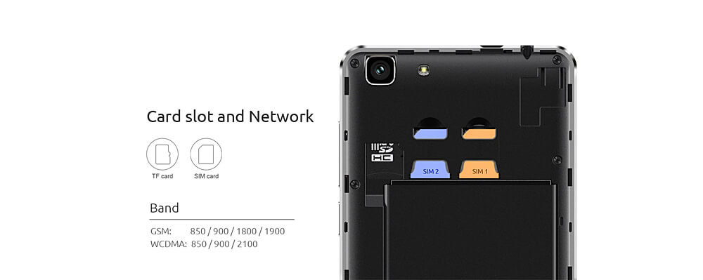 [HK Stock]CUBOT RAINBOW 5.0inch HD Screen 3G Android 6.0 OS Smartphone MT6580 Quad Core 1.3GHz 1GB RAM 16GB ROM 13.0MP Camera OTG Google Play - Black