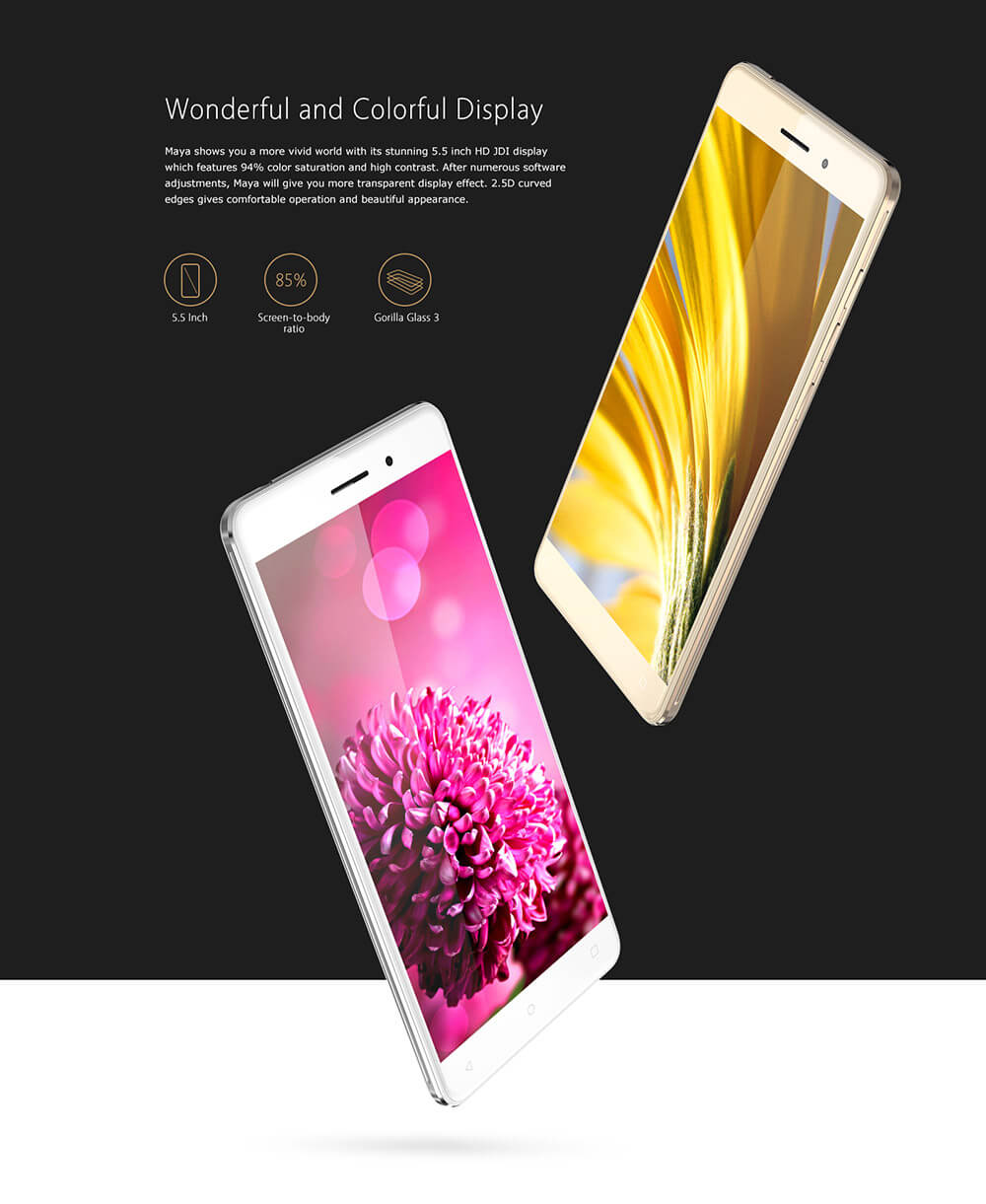[HK Stock]BLUBOO Maya 5.5inch HD Android 6.0 3G Smartphone MT6580 64bit Quad Core 2GB+16GB 8.0MP+13.0MP IP63 3000mAh WIFI GPS- Gray