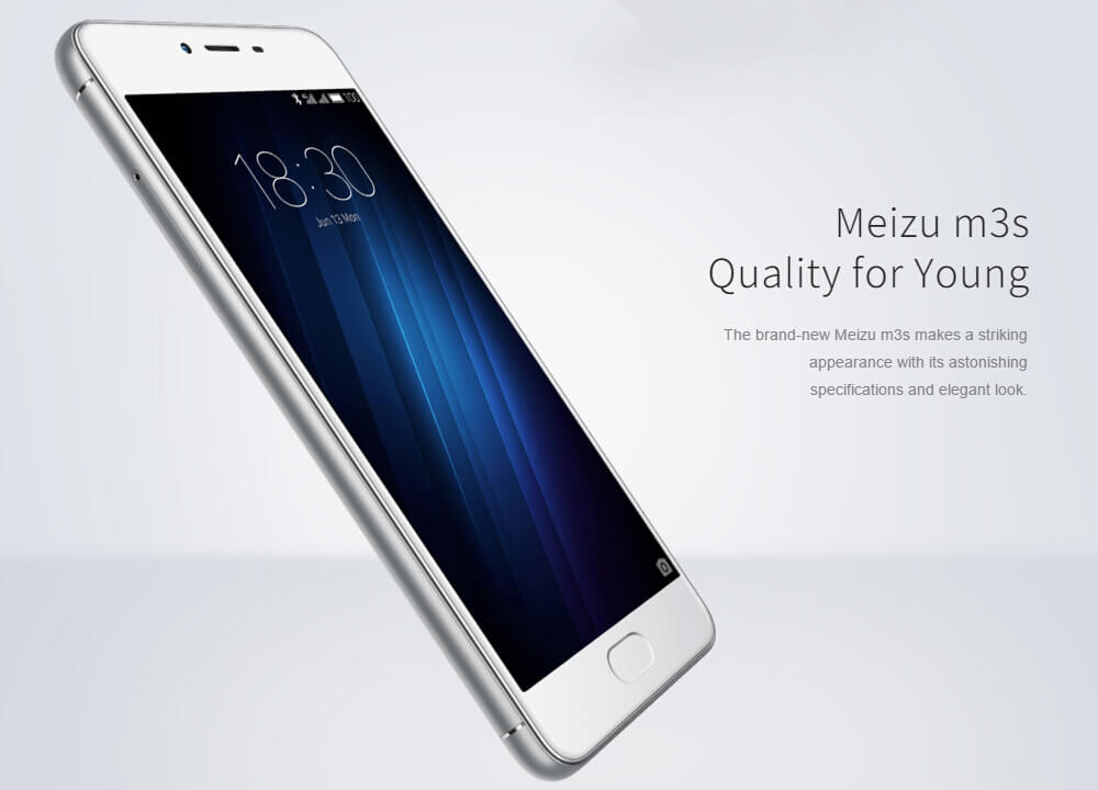 [Spain Stock]MEIZU M3S 5.0inch 2.5D HD Screen 4G LTE Flyme 5.1 MT6750 Smartphone 64bit Octa Core 3GB 32GB 5.0MP+13.0MP Metal Body Touch ID Gyroscope- Silver