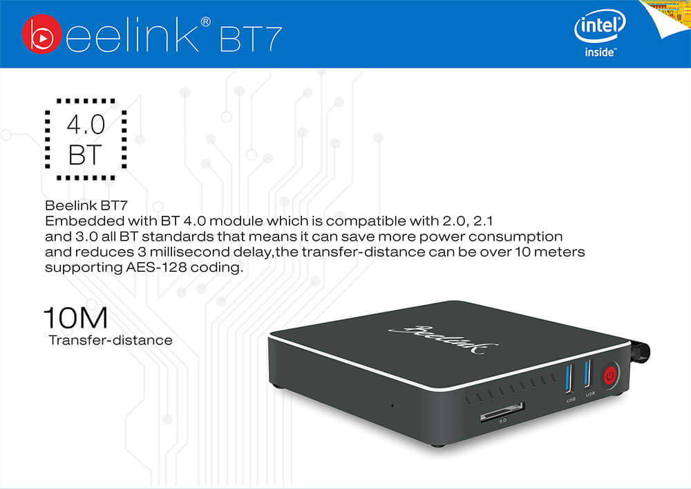 Beelink BT7 Intel Cherry Trail Z8700 4G/320G Barebone Mini PC 2.4G/5.8G WIFI 1000M LAN Bluetooth4.0 HDMI