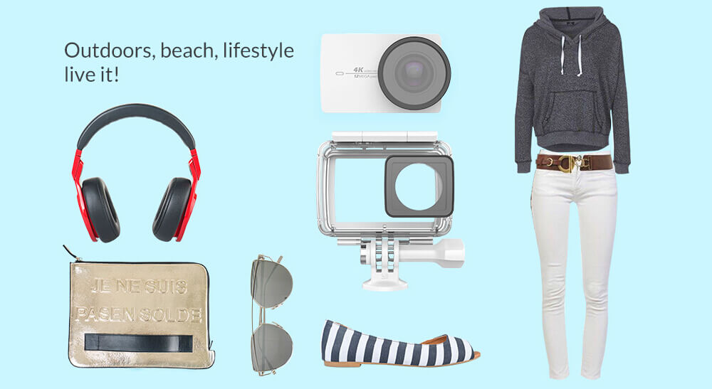 [Spain Stock] Original Xiaoyi YI 4K Waterproof Case Diving 40m Waterproof  for Xiaoyi YI 4K Action Camera 2