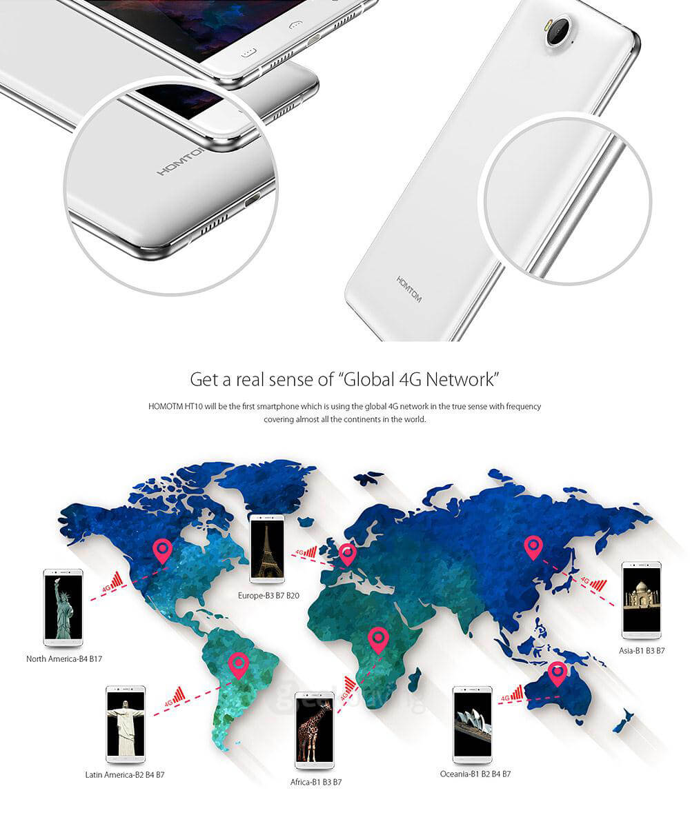 [HK Stock]HOMTOM HT10 5.5inch Android 6.0 Full Network 4G LTE Smartphone Helio X20 MT6797 Deca Core 4GB 32GB 8.0MP 21.0MP Iris Recognition OTG - Black