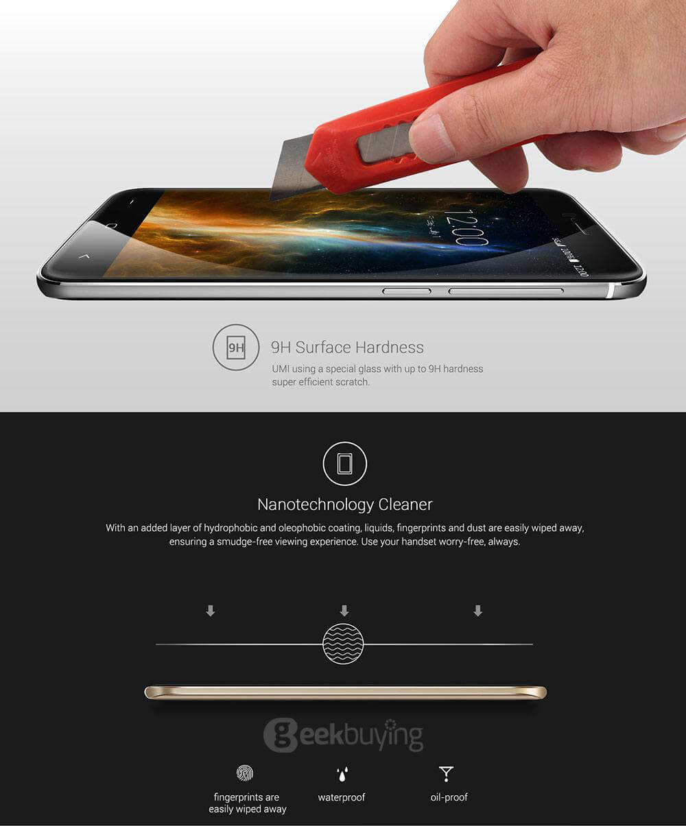 [HK Stock]Original Tempered Glass Screen Protector Glass Film Protective Cover For UMI LONDON Smartphone - Transparent