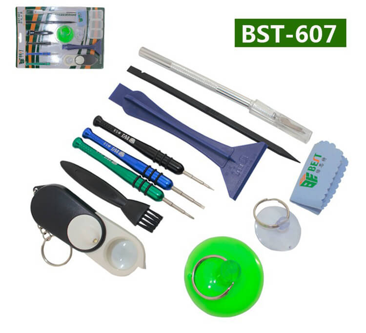 BST-607 12-in-1 Multifunctional Cellphone Disassembled Tools Set for iPhone iPad HTC And More Phones Tablets
