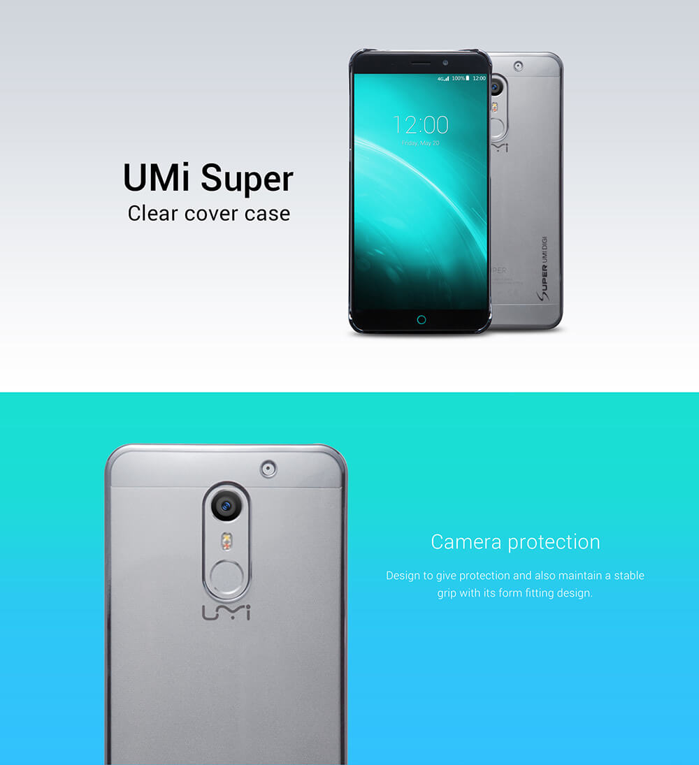 [HK Stock]Original UMI Transparent Hard PC Case Protective Phone Cover Back Case For UMI Super Smartphone