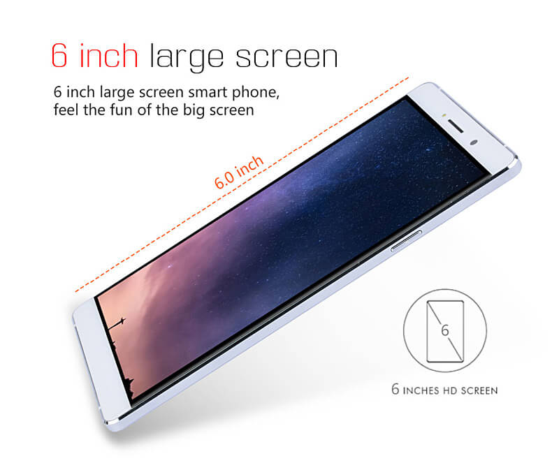 AMIGOO M1 Max 6.0 Inch QHD Screen 3G Android 5.1 MT6580 Quad Core Smartphone 512MB RAM 8GB ROM 2850mAh Bluetooth WIFI GPS - Gold